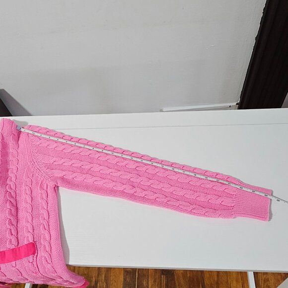Zara Cable Knit Cardigan -Bubblegum pink/Hot pink - Women's Size M -6427/038/630 - Picture 8 of 9